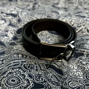 Men's Black Leather Dress Belt